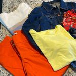 Loft Bundle of 7 Womens Blouse T-Shirt Denim Jacket Pants Assorted Color Small Photo 1