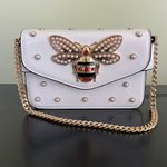 Beautiful Designer Bee Purse Fashion Crossbody Bags with Pearls White Photo 0