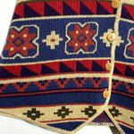 Westbound 80s Vintage Sweater Vest Knit V-Neck Floral Aztec Multicolor 1X Photo 1