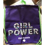 Girl Scouts Girl Power Black & Purple‎ Drawstring Backpack Tote Bag NEW Canvas Photo 6