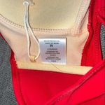 SheIn Red Ruched Halter Bikini Top, size Medium Photo 3