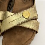 OTBT Sandey Metallic leather Festival Boho Antique Gold wedge sandals Sz 8W Photo 5