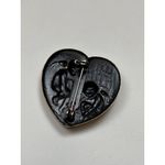 Vintage Metal Heart Brooch With 2 Cherub Angels Gold Photo 1