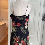 Y2k vintage asymmetrical floral rose print midi dress Black Size XL Photo 6