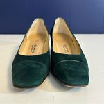 St. John  Vintage Green and Gold Low Suede Heels Size 6 Photo 2