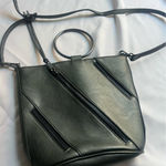 joe's jeans Joe’s Jeans Bucket Metallic Gray Bag Metal Ring Crossbody Purse Handbag Photo 0