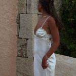 ZARA  dress white midi ruffled satin lingerie inspired bodycon fitted wedding Photo 14