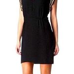 Maje Riviera Sequin Sleeve Black/Gold Mini Dress Sz 36 Photo 0