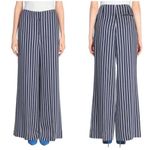 Diane Von Furstenberg Diane Von Furstenburg Blue Striped Twill Wide-leg Pants Photo 10