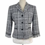 Etcetera Plaid Tweed Fringe Blazer Women’s Size 4 Classic Professional Jacket Photo 0