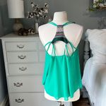 YA Los Angeles  Silk Tank Womens Large Top Needlepoint Open Back Flowy Photo 6