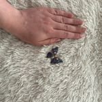 Vintage rainbow glitter butterfly pin, butterfly brooch, purple butterfly pin Silver Photo 1