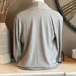 Joe Fresh  Cotton Blend Grey & White Striped Cardigan Sweater Size Medium Photo 3