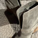 Isola Lavoy Grey Leather Stacked Heel Ankle Boots Size 7M Gorgeous NWOT Photo 8