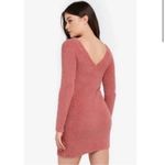 Abercrombie & Fitch V-Back Fuzzy Sweater Dress in dusty pink NWT Photo 2