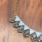 J.Crew  Statement Necklace Art Deco Triangle Rhinestone Geometric Gold Tone Photo 2