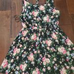 Forever 21 Floral Black and Pink Sleeveless Dress Size Large Super Light  Cute Back Photo 3