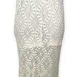 CQ by CQ  | M | Ivory Diamond Lace Maxi Long High Neck Dress Halfway Lined Sheer Photo 2