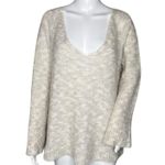 Free People Sweater Women Small Marled Light Gray Beige Alpaca Boho Oversized Photo 0