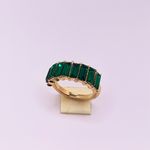 Boutique Gold Ring Green Baguette Cut Stones Photo 6