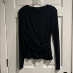 ALLSAINTS  Limera Long Sleeve Wrap Front Top Size Large in Black Photo 4