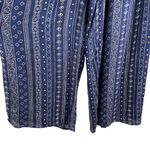 Sadie & Sage Pants Wide Leg Pants Navy Cream Small Lined Belted Boho New Blue Photo 3
