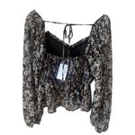 Prómesa Promesa Floral Print Blouse Black Large Photo 4