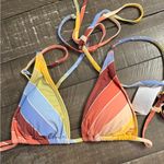 Billabong  NWT Striped Triangle Wrap Bikini Top Size Medium Swim Summer Beach Photo 3