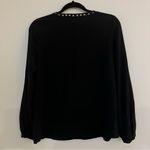 Sugar Lips  Womens Black Lace Up Bronze Detailed Polyester Blouse. Size Small Photo 5