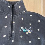 Petals Black Cropped Floral Daisy Sweatshirt Size Small Photo 1