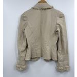Diane Von Furstenberg  Blazer Womens 6‎ Beige Raw Edge Fringe Jacket Open Front Photo 3