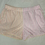 Lands' End Land’s End Pastel Pink and Peach Striped Pajama Shorts Size Medium Photo 0