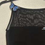 Y2K Finesse Black Dress with Blue Butterfly Accents Size M Photo 2