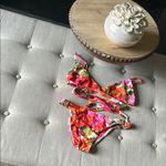 Show Me Your Mumu Mermaid Ryder Pink Orange Floral Bikini Size Medium Photo 2