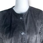 Vintage 90s Black Suede Leather Button Photo 2