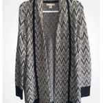Banana Republic Navy Blue & White Merino Wool Chevron Print Cardigan Sweater S Photo 0