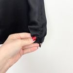 St. John Black Silk Sleeveless Ruffle Front Blouse Photo 3