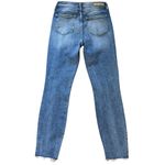 Cello High Rise Skinny Distressed Jeans Medium Wash Stretch Denim Raw Hem EUC 9 Photo 3