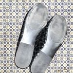 Christopher & Banks  black patten leather quilted look design with tie on front Photo 5