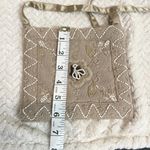 Cottage Core Tan Small Beaded Cloth Bag Boho Chic EuroSummer White Photo 5