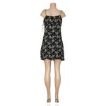Ba&sh Volver Ruched Floral-Print Crepe Mini Dress, Black, Large Photo 7