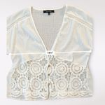 Ava Rose Boho Crochet Crop‎ Top Blouse Size L Boho Hippie Festival Cottagecore White Size L Photo 3