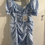 Selfie Leslie NWT Light Blue Ruched Mini Dress Photo 0