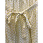 Vintage Elegant Yellow Gingham Nightgown House Robe Puff Sleeve Med Photo 2