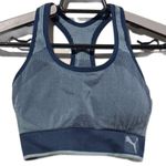 Puma (T) Womens Seamless Sports Bra S Blue Moisture Wick Activity Yoga Gym EUC Photo 0