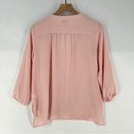 J. Jill Layered Crossover Faux Wrap Crepe Chiffon Soft Ballet Pink Blouse Size XS Photo 8