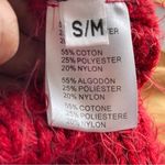 Wishful Thinking  Red Chenille Eyelash Knit Chunky Off Shoulder Sweater - Sz S/M Photo 9