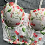 Victoria's Secret  Dream Angels Strawberry Embroidered Longline Bra/Bustier 34C Photo 2