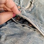 ZARA Womens Busted Knees Distressed Slightly Baggie Button Fly Size 8 Photo 5