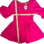 Glam Boutique Style Women’s Hot Pink Lots of Love Half-Sleeve Romper Zip Shorts Photo 4